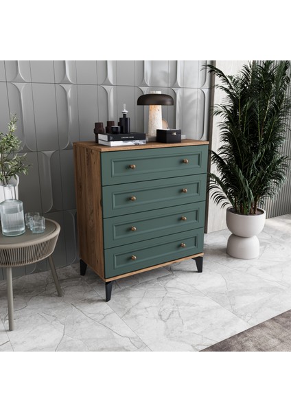 Loren 4 Çekmeceli Şifonyer Tamamı Mdf (Yeşil) fiyatları