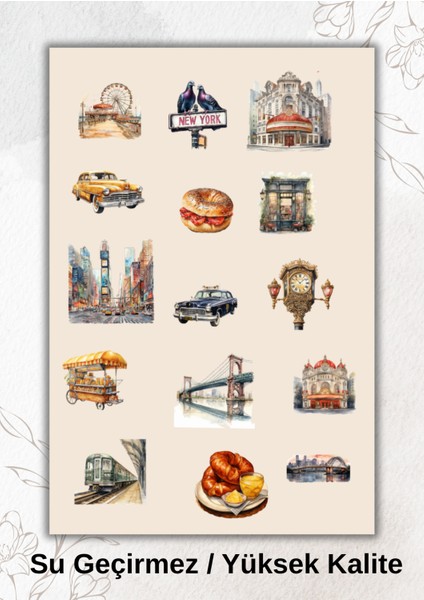 Newyork Temalı Sticker Ajanda Bullet Journal YRM078