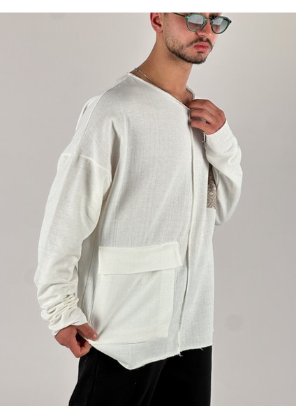 Kahve Cep Detaylı Etnik Tasarım Sweatshirt COC1076 modelleri