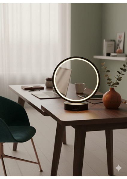 Yuvarlak Dekoratif Masa Lambası Siyah 6500K modelleri