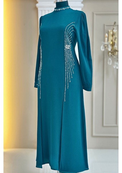 Duru Abiye Elbise Petrol