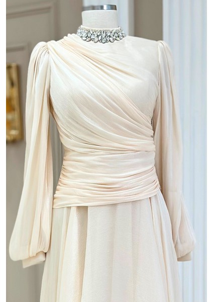 Nergis Abiye Elbise Krem fiyatları