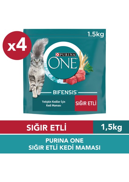 Sığır Etli Yetişkin Kedi Maması 1.5 Kgx4