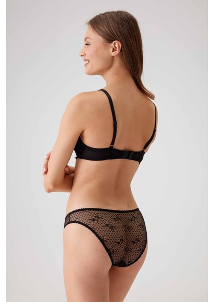 Kadın Siyah 4030 Madrid Balenli Desteksiz Dantelli Sütyen Takım fırsatları