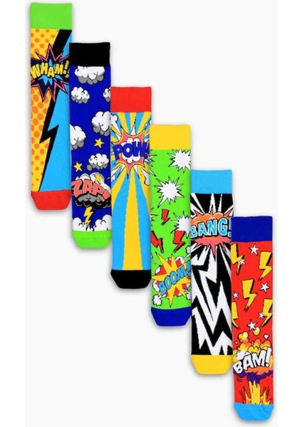 7 Li Çorap Desenli Çizgili Spor Eğlenceli Karikatürlü Çok Renkli Erkek Kadın Çorap modelleri