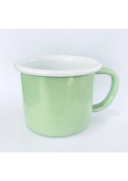 Dışı Yeşil Içi Beyaz Emaye Kupa Büyük 350ML