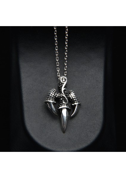 560 Ejderha Pençesi Gümüş Kolye