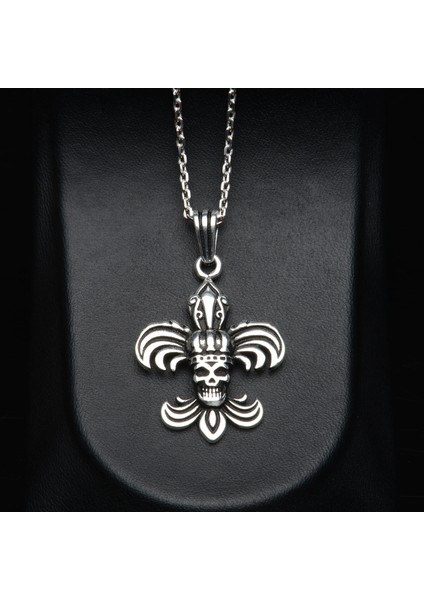 562 Zambak Çiçeği ve Taç Gümüş Kolye