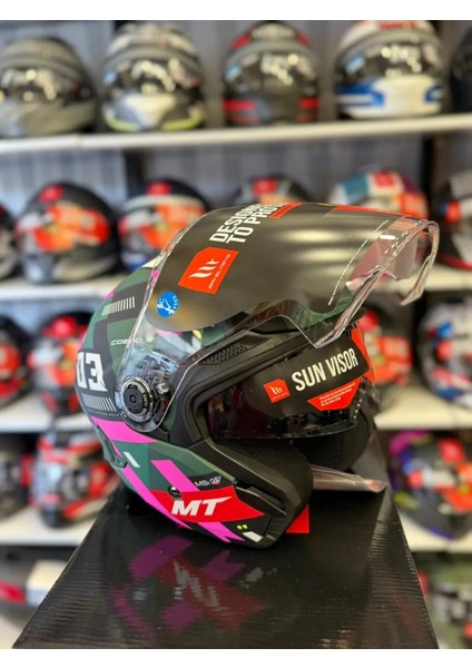 Kask mt Cosmo Sv Sergıo Garcıa D18 Mat Pembe/yeşil fiyatları