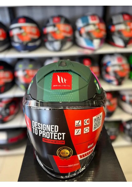 Kask mt Cosmo Sv Sergıo Garcıa D18 Mat Pembe/yeşil modelleri