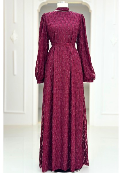 Ravza Abiye Elbise Bordo modelleri