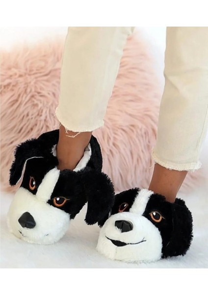 Unisex Yumuşak Taban Sevimli Köpek Panduf Yetişkin ve Çocuk Kız ve Erkek Panduf