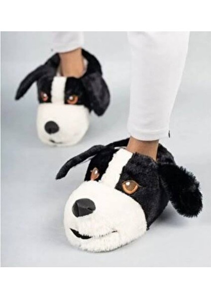 Unisex Yumuşak Taban Sevimli Köpek Panduf Yetişkin ve Çocuk Kız ve Erkek Panduf