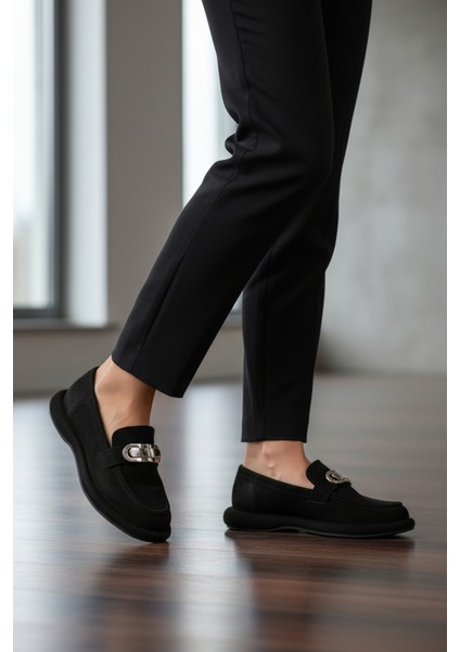 Siyah Süet Hafif Kadın Günlük Ayakkabı 547828 Z