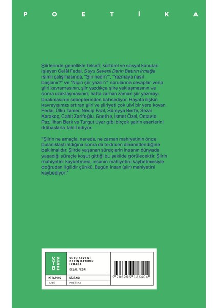 Suyu Seveni Derin Batırın Irmağa - Celâl Fedai fiyatları