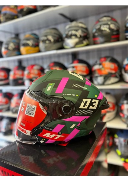 Kask mt Cosmo Sv Sergıo Garcıa D18 Mat Pembe/yeşil