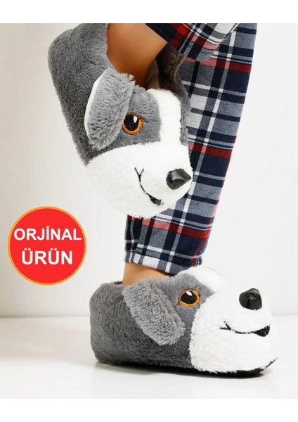 Unisex Yumuşak Taban Sevimli Köpek Panduf Yetişkin ve Çocuk Kız ve Erkek Panduf fırsatları