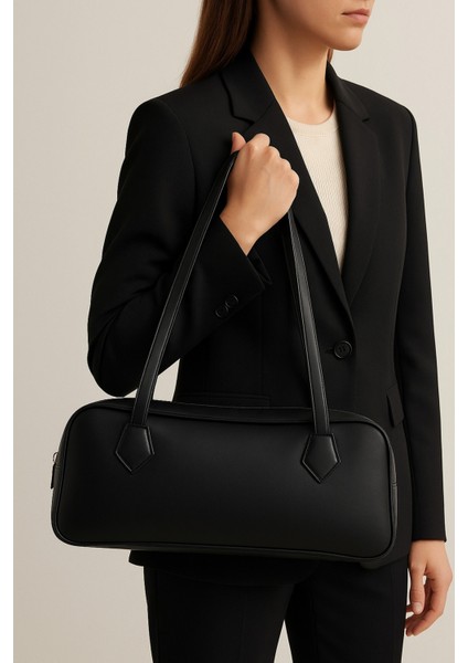 Kadın Siyah Vintage Baget El Omuz Çanta modelleri