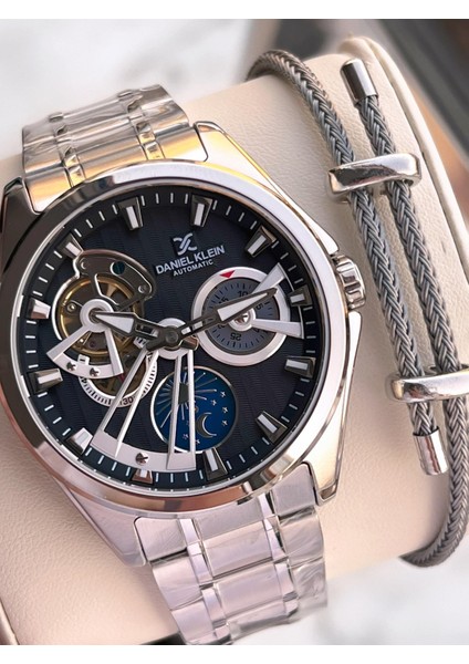 Otomatik Mekanizma Mehtap ve Güneş Kadranlı 2 Yıl Garantili Erkek Kol Saati OTM.14048.2