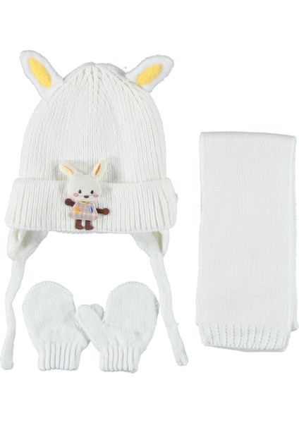 Kız Bebek Şapka-Atkı-Eldiven 3’lü Takım