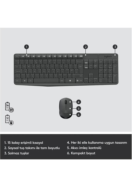 Logitech Klavye MK235 Kablosuz Mouse Set fiyatları