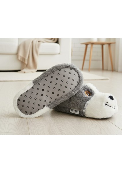 Unisex Yumuşak Taban Sevimli Köpek Panduf Yetişkin ve Çocuk Kız ve Erkek Panduf