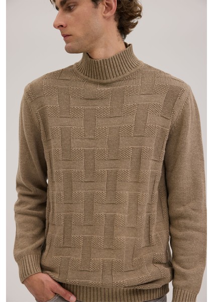 Vizon Slim Fit Yarım Balıkçı Yaka Erkek Triko modelleri