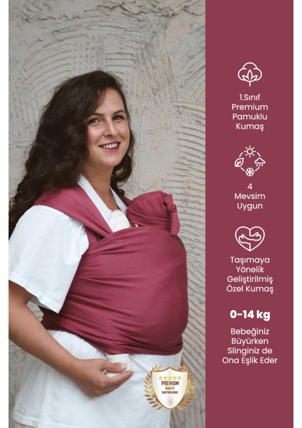 Premium Esnek Wrap Sling ( Babysling - Sling - Babysling - Bebek Taşıma Şalı - Babywearing - Kanguru )