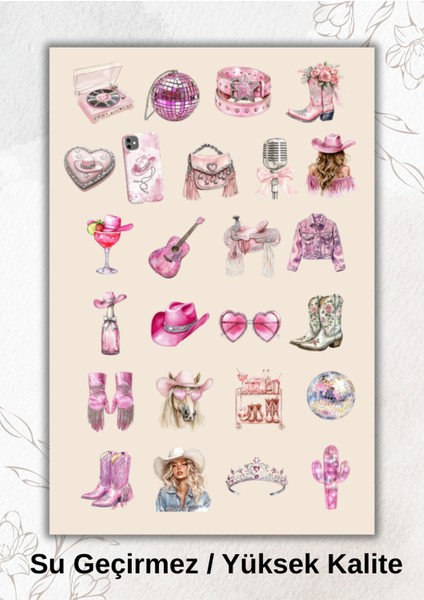 Pink Temalı Aesthetic Sticker Ajanda Bullet Journal YRM051