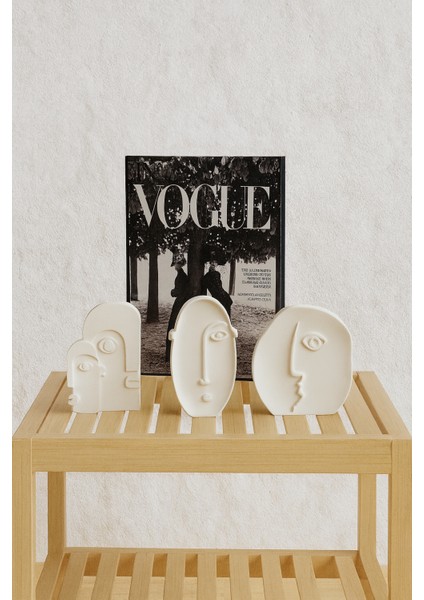 El Yapımı Modern Minimal Yüz Figürlü Dekoratif Heykel Seti Biblo fiyatları