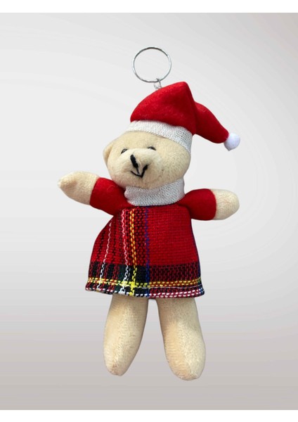 Yılbaşı Temalı Peluş Anahtarlık Çanta Süsü Ağaç Süsü Dekor Süsü Hediye (13-15 Cm) (KOD:117)