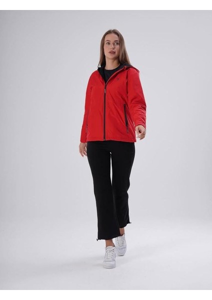 Kadın Kapüşonlu Şardonlu Paraşüt Mont – Su Geçirmez Fermuarlı Dış Giyim 1019 K modelleri