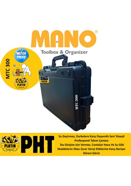 Mtc 300 Profesyonel Kırılmaz Takım Çantası, Polipropilen Siyah Renk ( Boş )