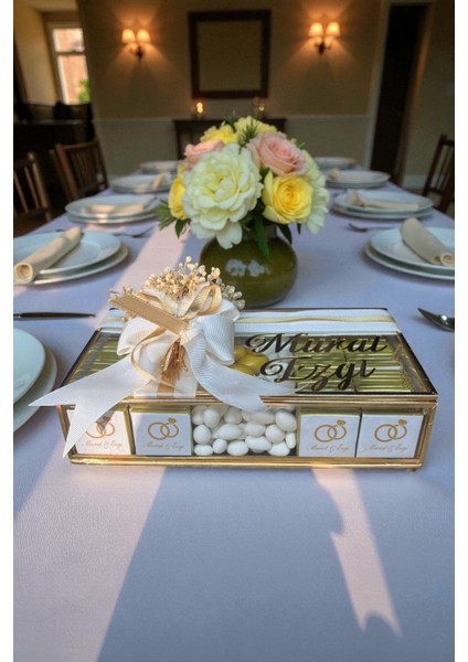 Kız Isteme Çikolatası Söz Nişan Çikolatası Cam Kutu