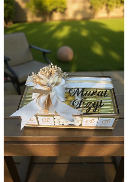 Kız Isteme Çikolatası Söz Nişan Çikolatası Cam Kutu