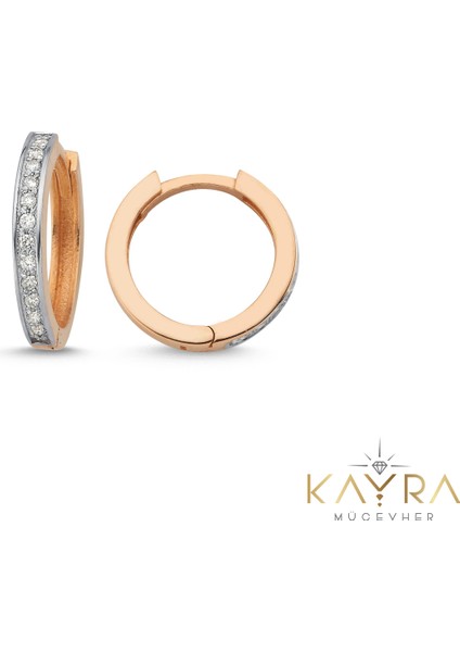 Roze Altın Pırlanta Halka Küpe PTK45 indirimleri