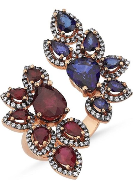 Meltem Safir Yakut ve Pırlanta Taşlı Yüzük PY12 indirimleri