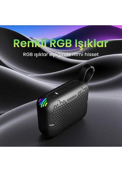 Nowgo Stone M1 5W Su Geçirmez Taşınabilir Bluetooth 5.4 Hoparlör Gri