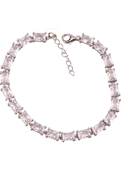 Monci S 12 Gümüş Bileklik Ms3303, Teniss Bileklik, Rodaj Kaplama, Pırlanta Montür fiyatları