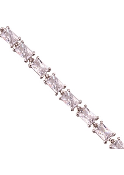 Monci S 12 Gümüş Bileklik Ms3303, Teniss Bileklik, Rodaj Kaplama, Pırlanta Montür modelleri