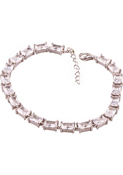 Monci S 12 Gümüş Bileklik Ms3303, Teniss Bileklik, Rodaj Kaplama, Pırlanta Montür fırsatları