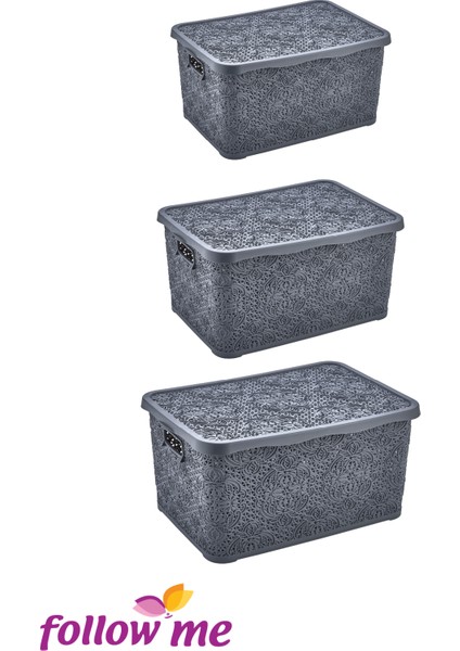 Nakış Çok Amaçlı Kutu 6'lı Set (Gri) fırsatları