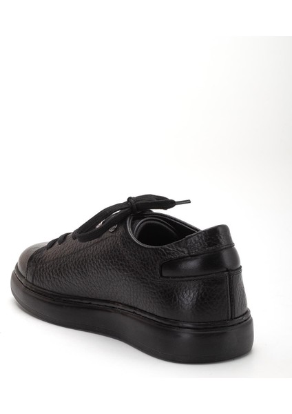 Hakiki Deri Erkek Casual Ayakkabı Siyah Düz Taban Bağlı indirimleri