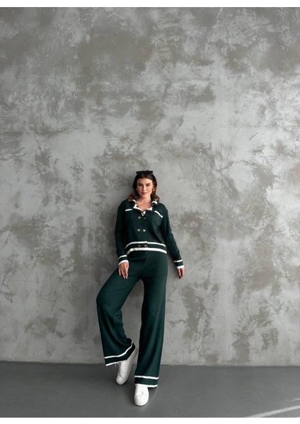 Şerit Detaylı Hırka Pantolon Ikili Takım fiyatları
