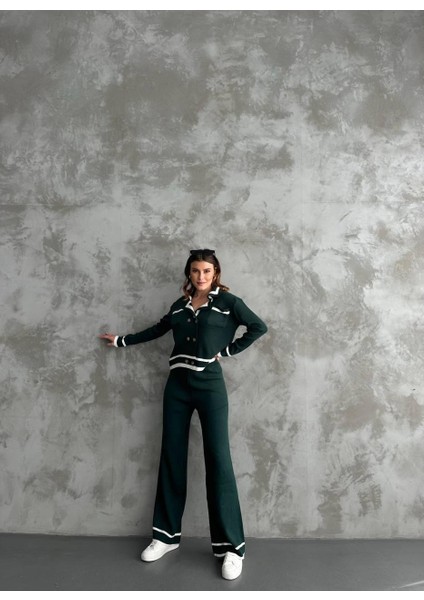 Şerit Detaylı Hırka Pantolon Ikili Takım modelleri