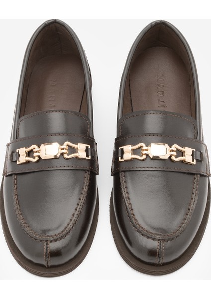 Kadın Loafer Makosen Tokalı Günlük Ayakkabı Zamira Kahve