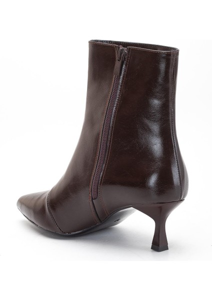 Kahverengi Kadın Ince Topuklu Bot Aksesuarlı Sivri Burun indirimleri