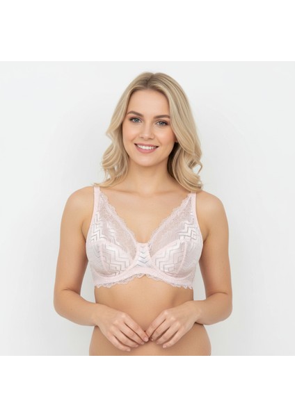 Kadın Dantelli Toparlayacı Somon Rengi Sütyen BB2024