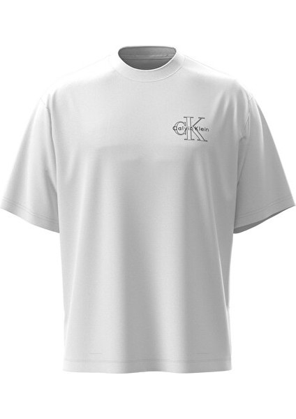 Erkek Beyaz Grafikli Tişört