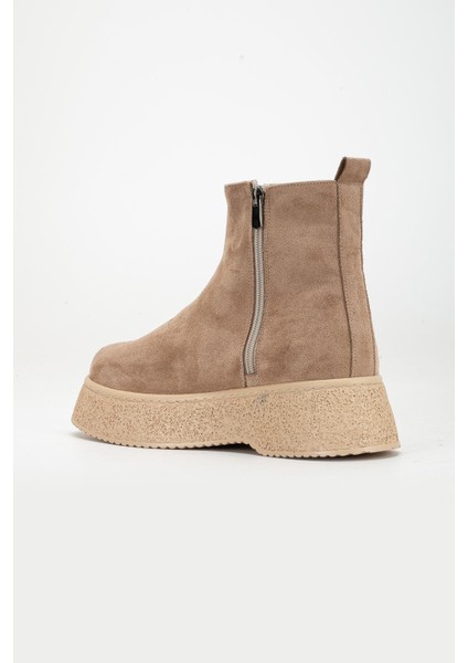 Kadın Bot Vizon Süet Kalın Taban Bağsız Yüzüdüz indirimleri